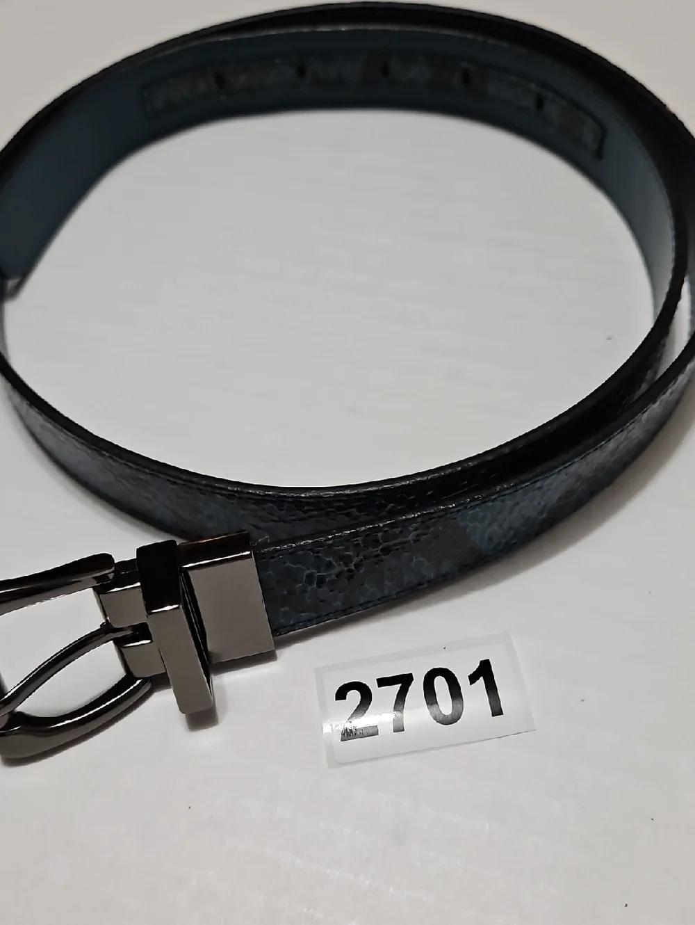 Nine West Women's Aqua & Black Synthetic Textured Leather Belt Size M